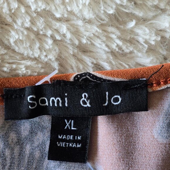 Womens Sami & Jo 3/4 Sleeve Floral A-Line Dress - Picture 6 of 9